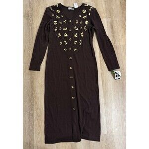 Sunshine Starshine Women’s Brown Leopard Knit Dress NWT Size Small Fran Drescher